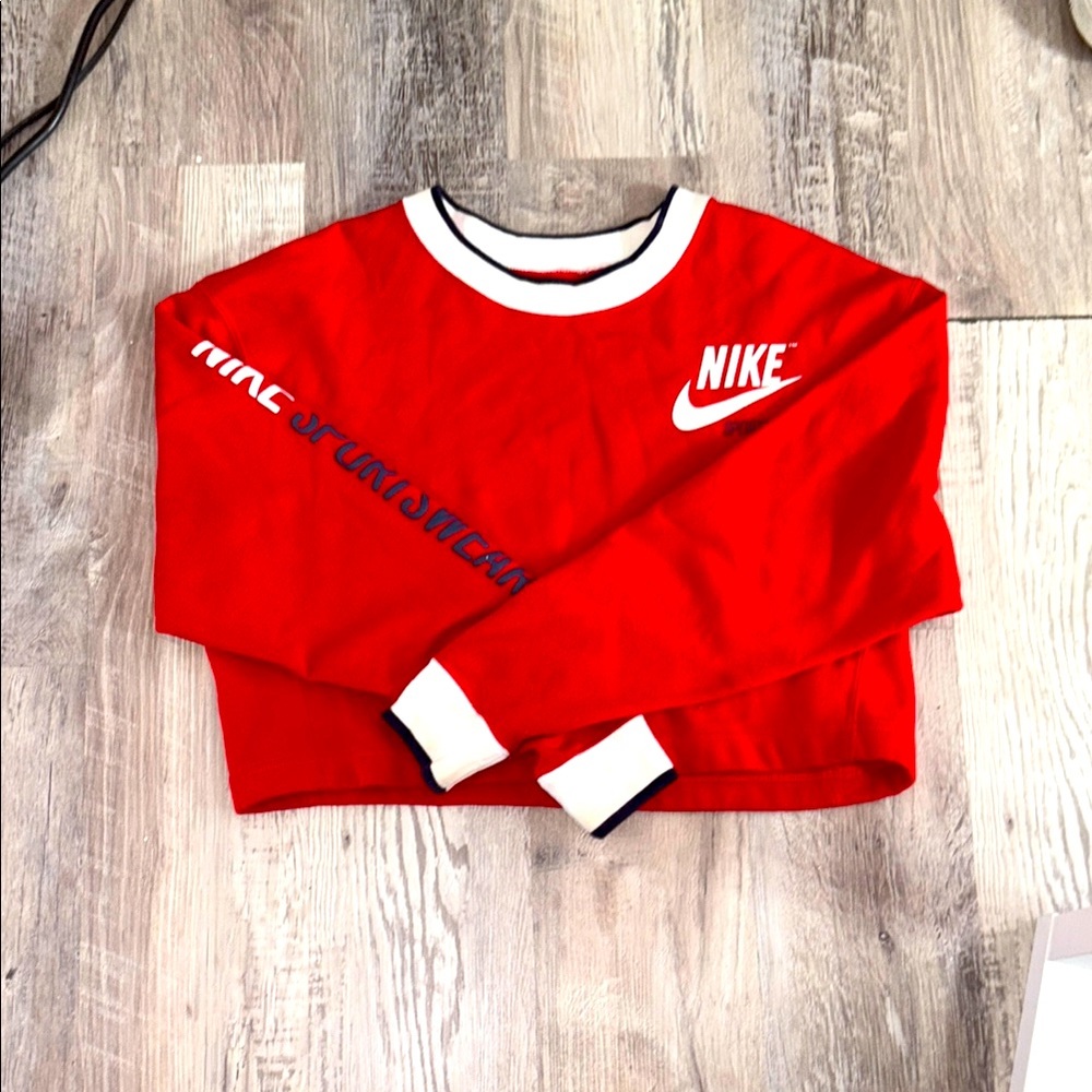Nike Red Long Sleeve Tee with White Accents